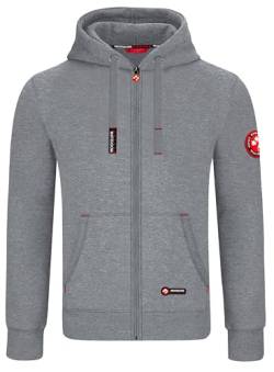 MOOSELINE V1 Herren Sweatjacke Kapuzenjacke Trainingsjacke Hoodie mit Reißverschluss Sweat Jacke (S, hellgrau) von MOOSELINE