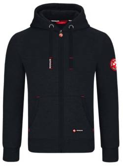 MOOSELINE V1 Herren Sweatjacke Kapuzenjacke Trainingsjacke Hoodie mit Reißverschluss Sweat Jacke (XL, schwarz) von MOOSELINE