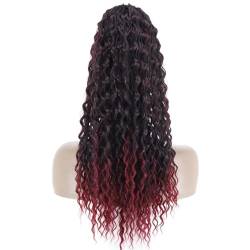 Pferdeschwanz-Verlängerung Langwelliger lockiger Pferdeschwanz mit Kordelzug, 66 cm, synthetische Clip-in-Pferdeschwanz-Extensions for schwarze Frauen, Afro-Locken-Pferdeschwanz mit Kordelzug, falsche von MOOWI