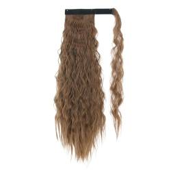 Pferdeschwanz-Verlängerung Pferdeschwanz-Extensions, 22/34 Zoll langer Afro-Locken-Wickel-Pferdeschwanz, lockiges, gewelltes synthetisches Haarteil for Frauen, gefälschte Pferdeschwänze, Clip-in-Haarv von MOOWI