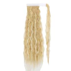 Pferdeschwanz-Verlängerung Pferdeschwanz-Extensions, 22/34 Zoll langer Afro-Locken-Wickel-Pferdeschwanz, lockiges, gewelltes synthetisches Haarteil for Frauen, gefälschte Pferdeschwänze, Clip-in-Haarv von MOOWI