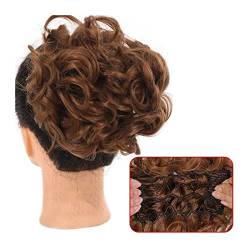 Unordentliches Brötchen-Haar Clip-in-Pferdeschwanz, lockiges Chignon-Haarteil for Hochzeiten, unordentliches Dutt-Haarteil, synthetischer, unordentlicher Haarknoten, Pferdeschwanz-Verlängerung, Hochst von MOOWI