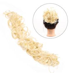 Unordentliches Brötchen-Haar DIY Chignon-Haarteil, biegbare Pferdeschwänze, Haarverlängerungen for Frauen, synthetische, unordentliche Haargummis, elastisches Haarband, gewellte Damen-Haarknoten, lang von MOOWI