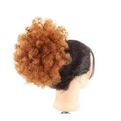 Unordentliches Brötchen-Haar Dutt-Kunsthaarteile, Dutt-Erweiterungen for schwarze Frauen, synthetische Afro-Puff-Kordelzug-Pferdeschwanz-Verlängerung, kurzes Afro-verworrenes lockiges Haar Brötchen Ha von MOOWI