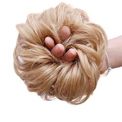 Unordentliches Brötchen-Haar Lockiges gewelltes Haargummi-Donut-Chignon-Haarteil for Frauen, unordentlicher Dutt, Haarverlängerungen, synthetischer Haarknoten, elastisches Band, Haargummis, Hochsteckf von MOOWI