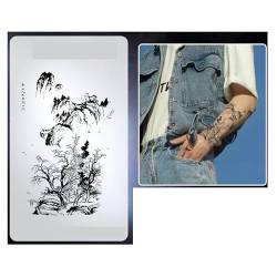 4 pcs Juice Herbal Japanischer Tattoo-Aufkleber Für Männer Wasserfest Langlebig Arm Personalisierbar Simulierter Blumenarm Großes Muster von MOQNISE