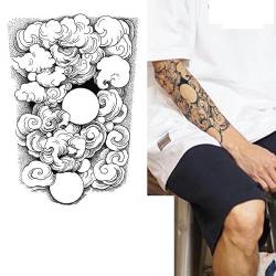 4 pcs Kräutersaft-Tattoo-Aufkleber Für Männer Mit Chinesischen Versen Kirschblüten Armsimulations-Tattoos Im Japanischen Stil Nicht Reflektierend von MOQNISE