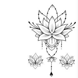 5 pcs Brahma-Blumen-Kräuter-Tattoo-Aufkleber Für Frauen Wasserfeste Und Langlebige Simulierte Tattoos Auf Rücken Und Brust von MOQNISE