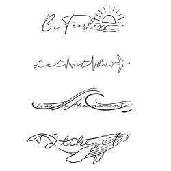 5 pcs Delphin Kleine Bildbuchstaben Kräutersaft-Tattoo-Aufkleber Für Frauen Wasserfest Langlebig Simulation Von Hand Rücken Und Handgelenk von MOQNISE