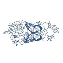 5 pcs Kräuter-Blumen-Tattoo-Aufkleber Schmetterling Oberschenkel Feminin Blume Arm Rücken Blume Taille Tattoo Semi-Permanent von MOQNISE