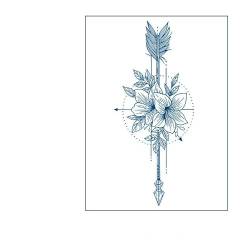 5 pcs Kräuter-Tattoo-Aufkleber Saft Semi-Permanente Messer Blume Arm Gras Wasserdicht Für Männer Langlebige Aufkleber Für Frauen von MOQNISE