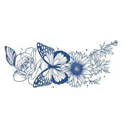 5 pcs Kräuterblumen-Tattoo-Aufkleber Schmetterlingsbeinring Unterbauch Semipermanent Für Frauen Zum Tätowieren Auf Händen Geeignet Und Nicht Abwaschbar von MOQNISE