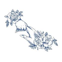 5 pcs Pflanzliche Unauslöschliche Tattoo-Aufkleber Für Frauen Mit Floraler Taille Oberschenkeln Rosen Sexy Taille Und Brust von MOQNISE