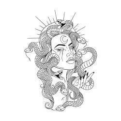 5 pcs Pflanzlicher Realistischer Cooler Schlangenfrauen-Unauslöschlicher Halbbeständiger Tattoo-Aufkleber Für Männer Und Frauen von MOQNISE