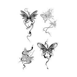 5 pcs Schmetterlings-Kräuter-Tattoo-Aufkleber Für Frauen Semipermanente Wasserdichte Langlebige Sexy Simulations-Tattoo-Aufkleber Für Das Schlüsselbein von MOQNISE