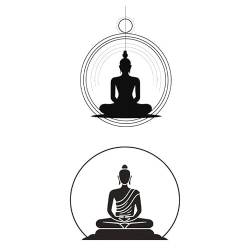 5 pcs Zen-Buddhistische Tattoo-Aufkleber Wasserfest Langlebig Semi-Permanente Sitzende Buddha-Tattoos Für Männer Und Frauen Arme Und Rücken von MOQNISE