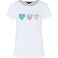 MORE & T-Shirt, Herzchen-Print, für Damen, weiß, 38 von MORE & MORE