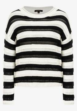 Pullover, schwarz/weiß gestreift, Frühjahrs-Kollektion von MORE & MORE