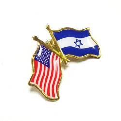 American Israel Flagge Pin, US Israel Flagge Pin Bulk, 3,8 cm Metalll US USA Israelische Freundschafts Anstecknadel mit Flagge, Souvenir Israeli Geschenke zur Dek von MOREASE