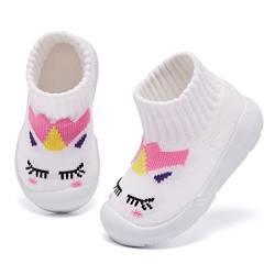 MORENDL Baby Lauflernschuhe Krabbelschuhe Babyschuhe Baby Hausschuhe für Kleinkind Jungen Mädchen Unicorn EU 18 von MORENDL