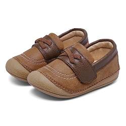 MORENDL Baby Lauflernschuhe Unisex Mary Jane Babyschuhe Krabbelschuhe für Kleinkind Jungen Mädchen BraunLoafers EU 21 von MORENDL