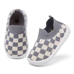 MORENDL Jungen Mädchen Lauflernschuhe Baby Hausschuhe Kakhi/Plaid EU 19 von MORENDL