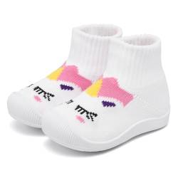 MORENDL Lauflernschuhe Jungen Mädchen rutschfeste Kleinkind Hausschuhe Babyschuhe Unisex Baby Slipper Unicorn EU 18 von MORENDL