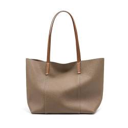 MOSAMHUA Damen Henkeltaschen, Einfache Handtaschen Leder Tote Shopper Bag für Arbeit, Einkauf mit Innentasche von MOSAMHUA