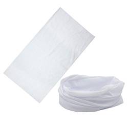 MOSELLE | Einfarbiges Bandana Tuch, Multifunktionstuch aus Polyester, Schal, Halstuch Damen, 25 x 50 cm | Weiß von MOSELLE