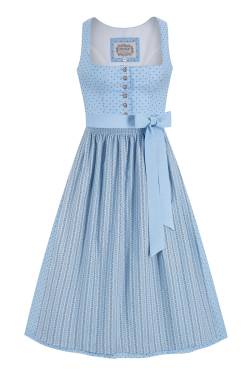 Dirndl lang 85 cm hellblau gemustert Sophie 014668 von MOSER Trachten