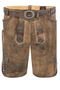 Lederhose (große Größen) kurz mit Gürtel braun antik Alexander 015051 von MOSER Trachten