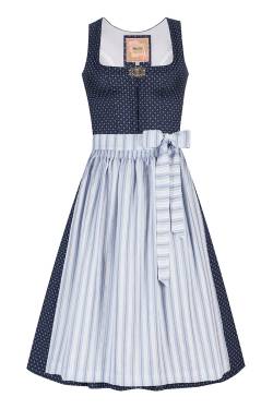 Midi Dirndl 65 cm dunkelblau hellblau Therese 010400 von MOSER Trachten