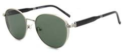 Retro Steampunk-Stil Inspirierte runde Metallsonnenbrille für Frauen Männer Sonnenbrille Silberrahmen grüne Linse von MOSTAR