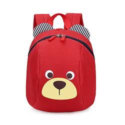 MOTOLIMO Kinderrucksack Anti verloren Kinder Rucksack Mini Bär Schule Tasche für Baby Jungen Mädchen Kleinkinder 1-3 Jahre (Rot) von MOTOLIMO