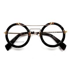 MOUDOAUER Runder Rahmen klare Gläser Designer Herren Damen Vintage Brille Metall Brille von MOUDOAUER