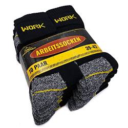 MOUNTREX Arbeitssocken (10 Paar) - Herren Socken - Hoher Baumwollanteil (65%) - Herrensocken, Work Socks - Hautsympathisch, Schweißaufsaugend (39-42, Schwarz | 10 Paar) von MOUNTREX