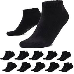 MOUNTREX Sneaker Socken Damen & Herren (10 Paar) Kurze Socken, Sneakersocken - Schwarz, 43-46 von MOUNTREX