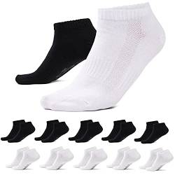 MOUNTREX Sneaker Socken Damen & Herren (10 Paar) Kurze Socken, Sneakersocken - Schwarz & Weiß, 43-46 von MOUNTREX