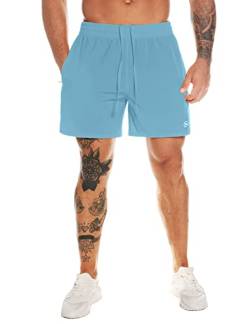 MOVEUP Herren Sport Shorts Kurze Hose Schnell Trocknend Sporthose Leicht mit Reißverschlusstasche mit Handtuchschlaufe läuft von MOVEUP