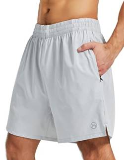 MOVEUP Herren Sport Shorts Kurze Hose Schnell Trocknend Sporthose Leicht mit Reißverschlusstasche mit Handtuchschlaufe von MOVEUP