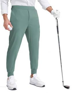 MOVEUP Herren Stretch Golf Sweatpants Hose mit Reißverschlusstaschen Tapered Athletic Jogger Track Workout Pants, pistazie, XXL von MOVEUP