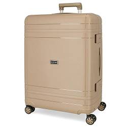 Movom Dimension, mittelgroß, beige, 44 x 66 x 27 cm, starr, Polypropylen, Verschluss TSA 78 l, 3,82 kg, 4 Doppelrollen, Beige, Mittelgroßer Koffer von MOVOM