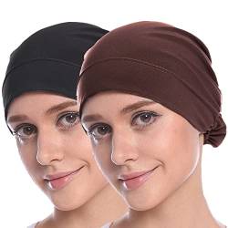 MOWEN 2 Stück Hijab Untermütze Hijab Unterschal Hijab Kappe für Damen… (2P-8) von MOWEN