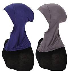 MOWEN 2 Stück Modal Baumwolle Hijab Cap Unterschal zum Islamische Muslimische,Sommer Hut Elastische Headscarf Cap (2P-13) von MOWEN