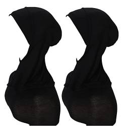 MOWEN 2 Stück Modal Baumwolle Hijab Cap Unterschal zum Islamische Muslimische,Sommer Hut Elastische Headscarf Cap (2P-2) von MOWEN