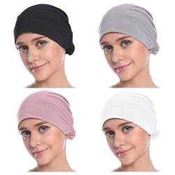 MOWEN 4 Stück Hijab Untermütze Hijab Unterschal Hijab Kappe für Damen (4P-13) von MOWEN