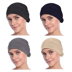 MOWEN 4 Stück Hijab Untermütze Hijab Unterschal Hijab Kappe für Damen (4P-6) von MOWEN