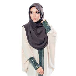 MOWEN Bubble Chiffon Schal mit Underscarf Cap für Frauen Hijab Muslim Lightweight 70X180cm (Dunkelgrau) von MOWEN