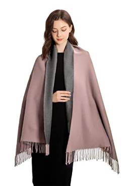 MOWEN Kaschmir Schal Frauen übergroße Pashmina Große Warme Schals Wraps 2-Ton Solid Color für Herbst Winter 70X200cm von MOWEN