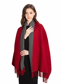 MOWEN Kaschmir Schal Frauen übergroße Pashmina Große Warme Schals Wraps 2-Ton Solid Color für Herbst Winter 70X200cm von MOWEN